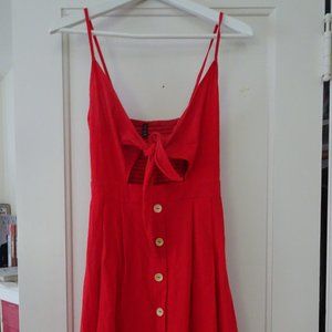Red Zaful Sundress Tie in Front